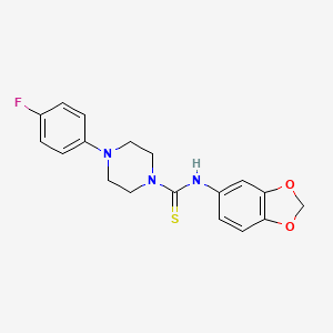 molecular formula C18H18FN3O2S B4280048 N-1,3-benzodioxol-5-yl-4-(4-fluorophenyl)-1-piperazinecarbothioamide 