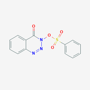 molecular formula C13H9N3O4S B428006 3-[(phenylsulfonyl)oxy]-1,2,3-benzotriazin-4(3H)-one 