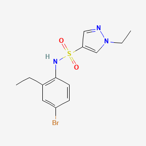 molecular formula C13H16BrN3O2S B4280068 N-(4-bromo-2-ethylphenyl)-1-ethyl-1H-pyrazole-4-sulfonamide 