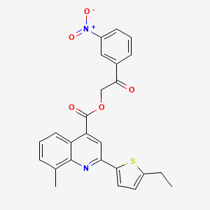 molecular formula C25H20N2O5S B4280078 2-(3-nitrophenyl)-2-oxoethyl 2-(5-ethyl-2-thienyl)-8-methyl-4-quinolinecarboxylate 