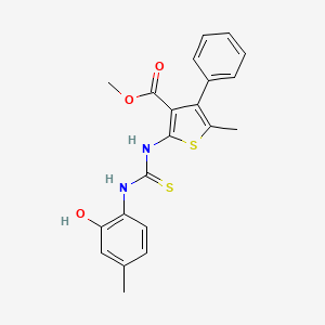 molecular formula C21H20N2O3S2 B4280092 methyl 2-({[(2-hydroxy-4-methylphenyl)amino]carbonothioyl}amino)-5-methyl-4-phenyl-3-thiophenecarboxylate 