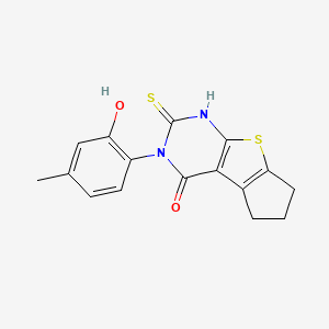 3-(2-hydroxy-4-methylphenyl)-2-mercapto-3,5,6,7-tetrahydro-4H-cyclopenta[4,5]thieno[2,3-d]pyrimidin-4-one