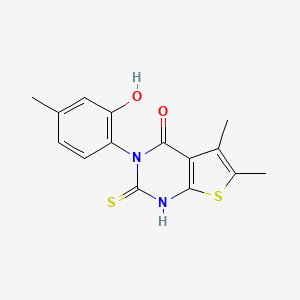 molecular formula C15H14N2O2S2 B4280128 3-(2-hydroxy-4-methylphenyl)-2-mercapto-5,6-dimethylthieno[2,3-d]pyrimidin-4(3H)-one 