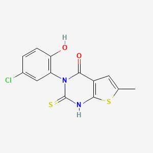 molecular formula C13H9ClN2O2S2 B4280135 3-(5-chloro-2-hydroxyphenyl)-2-mercapto-6-methylthieno[2,3-d]pyrimidin-4(3H)-one 