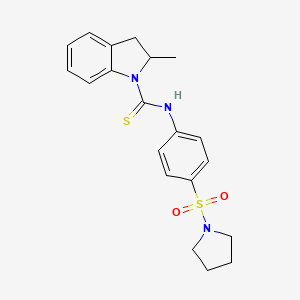 molecular formula C20H23N3O2S2 B4280151 2-methyl-N-[4-(1-pyrrolidinylsulfonyl)phenyl]-1-indolinecarbothioamide 