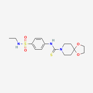 molecular formula C16H23N3O4S2 B4280159 N-{4-[(ethylamino)sulfonyl]phenyl}-1,4-dioxa-8-azaspiro[4.5]decane-8-carbothioamide 