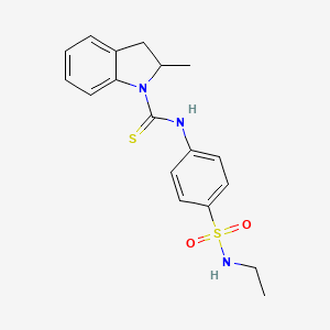 molecular formula C18H21N3O2S2 B4280165 N-{4-[(ethylamino)sulfonyl]phenyl}-2-methyl-1-indolinecarbothioamide 