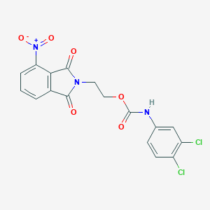 molecular formula C17H11Cl2N3O6 B428017 2-{4-nitro-1,3-dioxo-1,3-dihydro-2H-isoindol-2-yl}ethyl 3,4-dichlorophenylcarbamate 