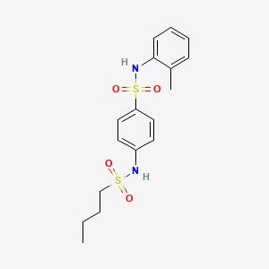 molecular formula C17H22N2O4S2 B4280204 4-[(butylsulfonyl)amino]-N-(2-methylphenyl)benzenesulfonamide 