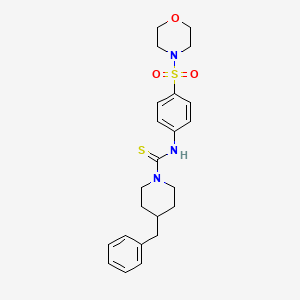 molecular formula C23H29N3O3S2 B4280208 4-benzyl-N-[4-(4-morpholinylsulfonyl)phenyl]-1-piperidinecarbothioamide 