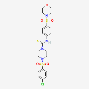 molecular formula C21H25ClN4O5S3 B4280226 4-[(4-chlorophenyl)sulfonyl]-N-[4-(4-morpholinylsulfonyl)phenyl]-1-piperazinecarbothioamide 