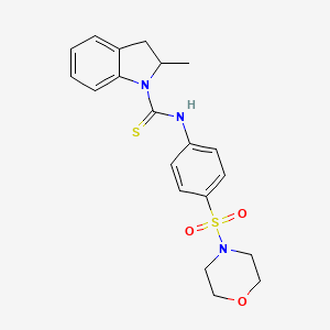 molecular formula C20H23N3O3S2 B4280276 2-methyl-N-[4-(4-morpholinylsulfonyl)phenyl]-1-indolinecarbothioamide 