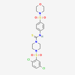 molecular formula C21H24Cl2N4O5S3 B4280280 4-[(2,5-dichlorophenyl)sulfonyl]-N-[4-(4-morpholinylsulfonyl)phenyl]-1-piperazinecarbothioamide 