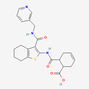 molecular formula C23H25N3O4S B4280290 6-{[(3-{[(3-pyridinylmethyl)amino]carbonyl}-4,5,6,7-tetrahydro-1-benzothien-2-yl)amino]carbonyl}-3-cyclohexene-1-carboxylic acid 