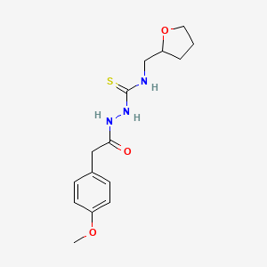 molecular formula C15H21N3O3S B4280312 2-[(4-methoxyphenyl)acetyl]-N-(tetrahydro-2-furanylmethyl)hydrazinecarbothioamide 