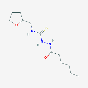 molecular formula C12H23N3O2S B4280316 2-hexanoyl-N-(tetrahydro-2-furanylmethyl)hydrazinecarbothioamide 