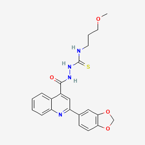 molecular formula C22H22N4O4S B4280341 2-{[2-(1,3-benzodioxol-5-yl)-4-quinolinyl]carbonyl}-N-(3-methoxypropyl)hydrazinecarbothioamide 