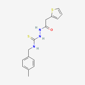 molecular formula C15H17N3OS2 B4280350 N-(4-methylbenzyl)-2-(2-thienylacetyl)hydrazinecarbothioamide 