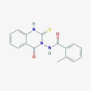 molecular formula C16H13N3O2S B4280365 N-(2-mercapto-4-oxo-3(4H)-quinazolinyl)-2-methylbenzamide 