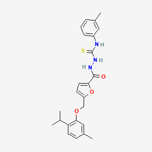 molecular formula C24H27N3O3S B4280370 2-{5-[(2-isopropyl-5-methylphenoxy)methyl]-2-furoyl}-N-(3-methylphenyl)hydrazinecarbothioamide 