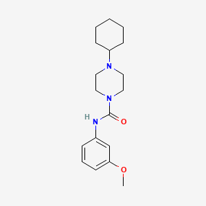 molecular formula C18H27N3O2 B4280384 4-cyclohexyl-N-(3-methoxyphenyl)-1-piperazinecarboxamide 