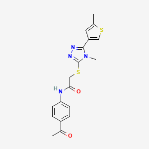 molecular formula C18H18N4O2S2 B4280408 N-(4-acetylphenyl)-2-{[4-methyl-5-(5-methyl-3-thienyl)-4H-1,2,4-triazol-3-yl]thio}acetamide 