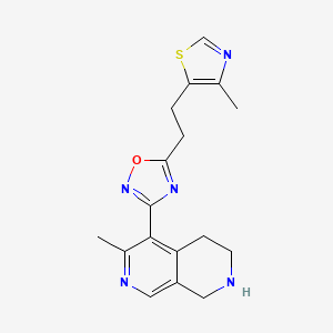 molecular formula C17H19N5OS B4280451 6-methyl-5-{5-[2-(4-methyl-1,3-thiazol-5-yl)ethyl]-1,2,4-oxadiazol-3-yl}-1,2,3,4-tetrahydro-2,7-naphthyridine trifluoroacetate 