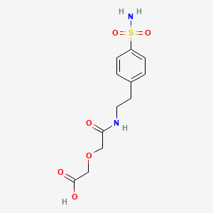 molecular formula C12H16N2O6S B4280468 [2-({2-[4-(aminosulfonyl)phenyl]ethyl}amino)-2-oxoethoxy]acetic acid 