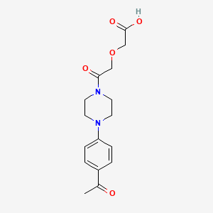 molecular formula C16H20N2O5 B4280484 {2-[4-(4-acetylphenyl)-1-piperazinyl]-2-oxoethoxy}acetic acid 