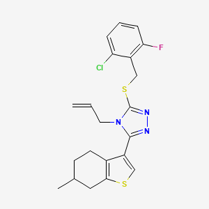 molecular formula C21H21ClFN3S2 B4280502 4-allyl-3-[(2-chloro-6-fluorobenzyl)thio]-5-(6-methyl-4,5,6,7-tetrahydro-1-benzothien-3-yl)-4H-1,2,4-triazole 