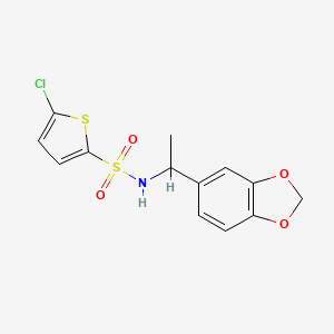 molecular formula C13H12ClNO4S2 B4280511 N-[1-(1,3-benzodioxol-5-yl)ethyl]-5-chloro-2-thiophenesulfonamide 
