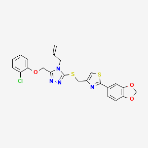 molecular formula C23H19ClN4O3S2 B4280520 4-allyl-3-({[2-(1,3-benzodioxol-5-yl)-1,3-thiazol-4-yl]methyl}thio)-5-[(2-chlorophenoxy)methyl]-4H-1,2,4-triazole 