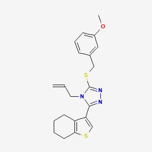 molecular formula C21H23N3OS2 B4280524 4-allyl-3-[(3-methoxybenzyl)thio]-5-(4,5,6,7-tetrahydro-1-benzothien-3-yl)-4H-1,2,4-triazole 