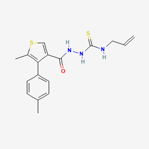 molecular formula C17H19N3OS2 B4280533 N-allyl-2-{[5-methyl-4-(4-methylphenyl)-3-thienyl]carbonyl}hydrazinecarbothioamide 
