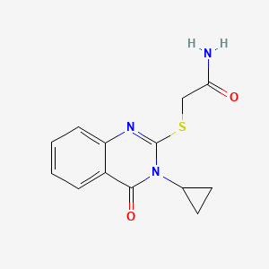 molecular formula C13H13N3O2S B4280548 2-[(3-cyclopropyl-4-oxo-3,4-dihydro-2-quinazolinyl)thio]acetamide 