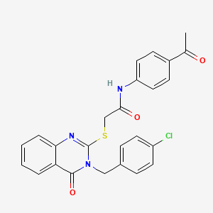 molecular formula C25H20ClN3O3S B4280551 N-(4-acetylphenyl)-2-{[3-(4-chlorobenzyl)-4-oxo-3,4-dihydro-2-quinazolinyl]thio}acetamide 