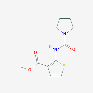 molecular formula C11H14N2O3S B4280560 methyl 2-[(1-pyrrolidinylcarbonyl)amino]-3-thiophenecarboxylate 