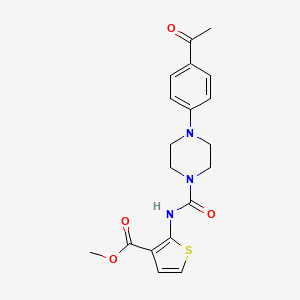 molecular formula C19H21N3O4S B4280562 methyl 2-({[4-(4-acetylphenyl)-1-piperazinyl]carbonyl}amino)-3-thiophenecarboxylate 