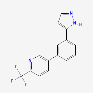 molecular formula C15H10F3N3 B4280577 5-[3-(1H-pyrazol-3-yl)phenyl]-2-(trifluoromethyl)pyridine 