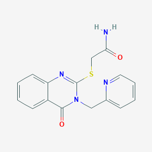 molecular formula C16H14N4O2S B4280588 2-{[4-oxo-3-(2-pyridinylmethyl)-3,4-dihydro-2-quinazolinyl]thio}acetamide 