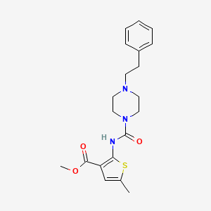 molecular formula C20H25N3O3S B4280600 methyl 5-methyl-2-({[4-(2-phenylethyl)-1-piperazinyl]carbonyl}amino)-3-thiophenecarboxylate 