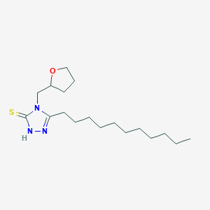 molecular formula C18H33N3OS B4280613 4-(tetrahydro-2-furanylmethyl)-5-undecyl-4H-1,2,4-triazole-3-thiol 