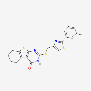 molecular formula C21H19N3OS3 B4280625 2-({[2-(3-methylphenyl)-1,3-thiazol-4-yl]methyl}thio)-5,6,7,8-tetrahydro[1]benzothieno[2,3-d]pyrimidin-4(3H)-one 