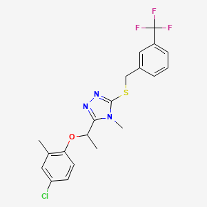 molecular formula C20H19ClF3N3OS B4280638 3-[1-(4-chloro-2-methylphenoxy)ethyl]-4-methyl-5-{[3-(trifluoromethyl)benzyl]thio}-4H-1,2,4-triazole 
