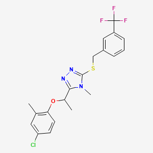 molecular formula C20H19ClF3N3OS B4280638 3-[1-(4-chloro-2-methylphenoxy)ethyl]-4-methyl-5-{[3-(trifluoromethyl)benzyl]sulfanyl}-4H-1,2,4-triazole 