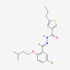 molecular formula C20H25BrN2O2S B4280644 N'-[5-bromo-2-(3-methylbutoxy)benzylidene]-5-propyl-3-thiophenecarbohydrazide 