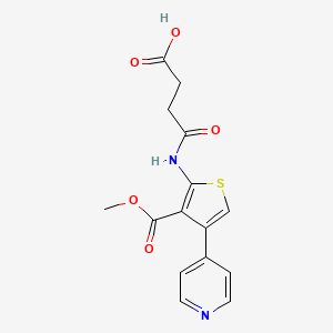 molecular formula C15H14N2O5S B4280658 4-{[3-(methoxycarbonyl)-4-(4-pyridinyl)-2-thienyl]amino}-4-oxobutanoic acid 