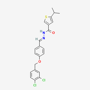 molecular formula C22H20Cl2N2O2S B4280667 N'-{4-[(3,4-dichlorobenzyl)oxy]benzylidene}-5-isopropyl-3-thiophenecarbohydrazide 