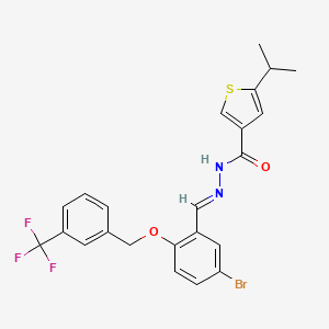 molecular formula C23H20BrF3N2O2S B4280669 N'-(5-bromo-2-{[3-(trifluoromethyl)benzyl]oxy}benzylidene)-5-isopropyl-3-thiophenecarbohydrazide 