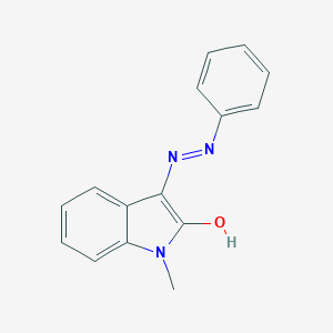 molecular formula C15H13N3O B428068 1-Methyl-3-(phenyl-hydrazono)-1,3-dihydro-indol-2-one CAS No. 15096-16-9